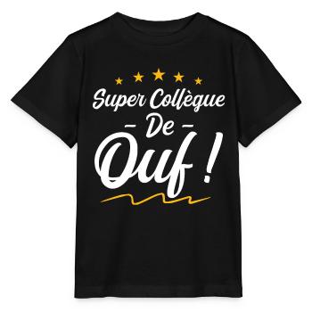 Super Collègue De Ouf | Collègue travail - T-shirt bio MINI CREATOR Stanley/Stella Enfant - noir - Devant - Mikhail (115cm)