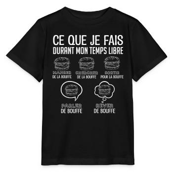 Burger Cadeau Drôle Humour Bouffe Rigolo !! - T-shirt bio MINI CREATOR Stanley/Stella Enfant - noir - Devant - Mikhail (115cm)