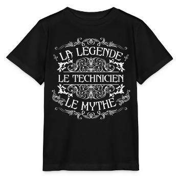 Technicien | meilleur Technicien | la légende le m - T-shirt bio MINI CREATOR Stanley/Stella Enfant - noir - Devant - Mikhail (115cm)