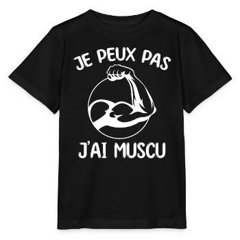 Musculation | J'peux pas j'ai muscu - T-shirt bio MINI CREATOR Stanley/Stella Enfant - noir - Devant - Mikhail (115cm)