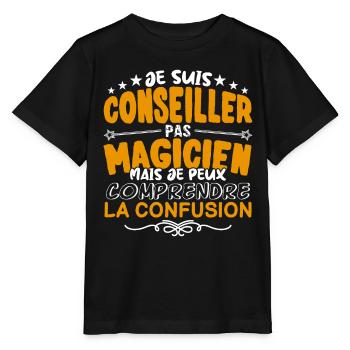 Conseiller | Conseiller pas Magicien | Meilleur Co - T-shirt bio MINI CREATOR Stanley/Stella Enfant - noir - Devant - Mikhail (115cm)