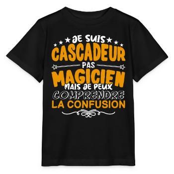Cascadeur | Cascadeur pas Magicien | Meilleur Casc - T-shirt bio MINI CREATOR Stanley/Stella Enfant - noir - Devant - Mikhail (115cm)