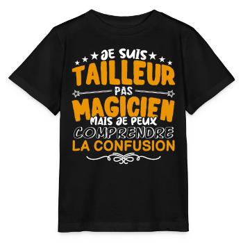 Tailleur | Tailleur pas Magicien | Meilleur Taille - T-shirt bio MINI CREATOR Stanley/Stella Enfant - noir - Devant - Mikhail (115cm)