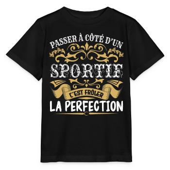 Le Meilleur Sportif | Sportif à la perfection - T-shirt bio MINI CREATOR Stanley/Stella Enfant - noir - Devant - Mikhail (115cm)