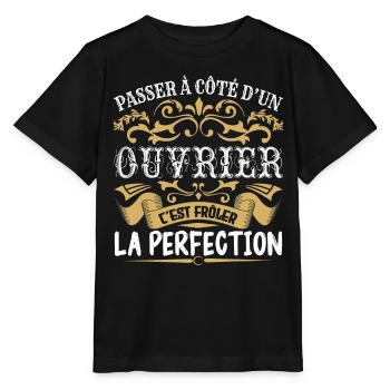 Le Meilleur Ouvrier | Ouvrier à la perfection - T-shirt bio MINI CREATOR Stanley/Stella Enfant - noir - Devant - Mikhail (115cm)