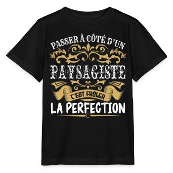 Le Meilleur Paysagiste | Paysagiste à la perfectio - T-shirt bio MINI CREATOR Stanley/Stella Enfant - noir - Devant - Mikhail (115cm)