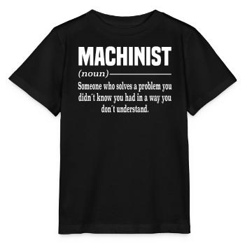 Problèmes de tolérance des mécaniciens du CNC - T-shirt bio MINI CREATOR Stanley/Stella Enfant - noir - Devant - Mikhail (115cm)