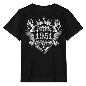 Avril 1951 | Avril 1951 anniversaire 1951 - T-shirt bio MINI CREATOR Stanley/Stella Enfant - noir - Devant - Mikhail (115cm)