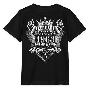 Février 1963 anniversaire Février 1963 Février - T-shirt bio MINI CREATOR Stanley/Stella Enfant - noir - Devant - Mikhail (115cm)