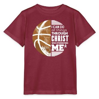 Basketball Sports Large - Stanley/Stella MINI CREATOR Kids’ T-Shirt - burgundy - Front - Kain (125cm)