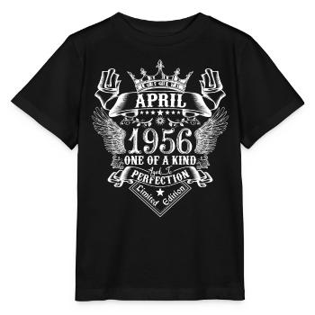 Avril 1956 anniversaire Avril 1956 Avril - T-shirt bio MINI CREATOR Stanley/Stella Enfant - noir - Devant - Mikhail (115cm)