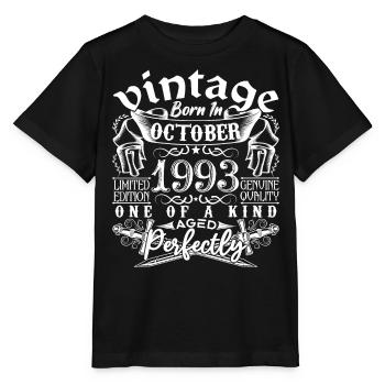 1993 October 1993 Birthday October 1993 - Stanley/Stella MINI CREATOR Kids’ T-Shirt - black - Front - Mikhail (115cm)