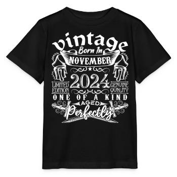 2024 November 2024 Geburtstag November 2024 - Stanley/Stella Kinder T-Shirt MINI CREATOR  - Schwarz - Vorne - Mikhail (115cm)