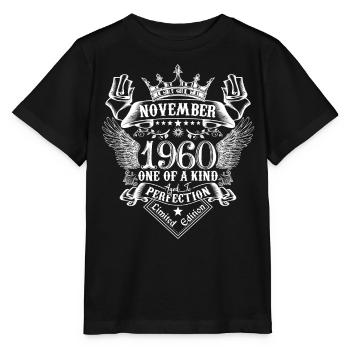 Novembre 1960 anniversaire Novembre 1960 Novembre - T-shirt bio MINI CREATOR Stanley/Stella Enfant - noir - Devant - Mikhail (115cm)