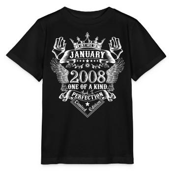 2008 Janvier 2008 anniversaire Janvier 2008 - T-shirt bio MINI CREATOR Stanley/Stella Enfant - noir - Devant - Mikhail (115cm)
