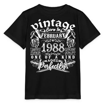 Februar 1988 Geburtstag Februar 1988 Februar - Stanley/Stella Kinder T-Shirt MINI CREATOR  - Schwarz - Vorne - Mikhail (115cm)