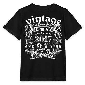 Februar 2017 Geburtstag Februar 2017 Februar - Stanley/Stella Kinder T-Shirt MINI CREATOR  - Schwarz - Vorne - Mikhail (115cm)