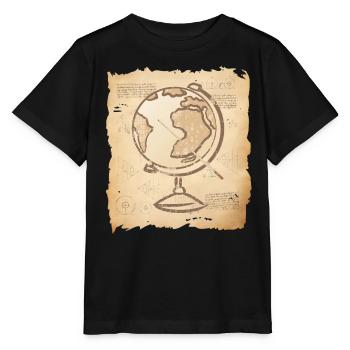 Geografie - Vintage Globus & Zeigestock - Stanley/Stella Kinder T-Shirt MINI CREATOR  - Schwarz - Vorne - Mikhail (115cm)
