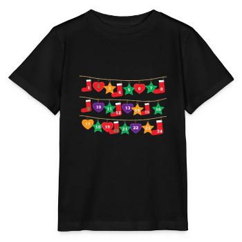 CHRISTMAS ADVENT CALENDAR SOCKS! Gift - Stanley/Stella MINI CREATOR Kids’ T-Shirt - black - Front - Mikhail (115cm)