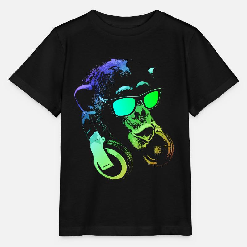 Affe DJ - Stanley/Stella Kinder T-Shirt MINI CREATOR  - Schwarz