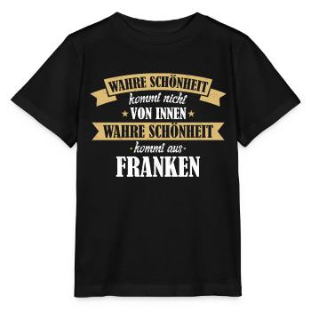 Franken Franke Fränkin Fränkisch Heimat Spruch - Stanley/Stella Kinder T-Shirt MINI CREATOR  - Schwarz - Vorne - Mikhail (115cm)