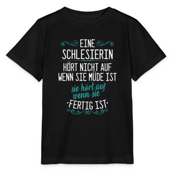 Schlesien Schlesierin Deutschland Polen Spruch - Stanley/Stella Kinder T-Shirt MINI CREATOR  - Schwarz - Vorne - Mikhail (115cm)
