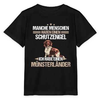 Münsterländer Hund Hundehalter - Stanley/Stella Kinder T-Shirt MINI CREATOR  - Schwarz - Vorne - Mikhail (115cm)