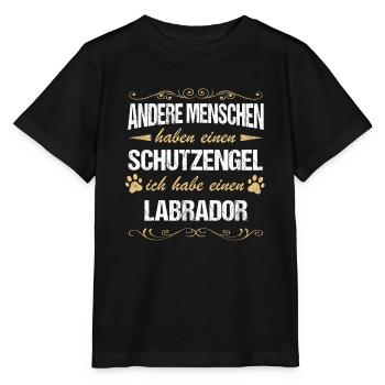 Labrador Hund Hundehalter - Stanley/Stella Kinder T-Shirt MINI CREATOR  - Schwarz - Vorne - Mikhail (115cm)