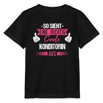 Konditorin Konditorei Kuchen Torte Beruf Spruch - Stanley/Stella Kinder T-Shirt MINI CREATOR  - Schwarz - Vorne - Mikhail (115cm)