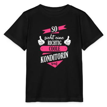 Konditorin Konditorei Kuchen Torte Beruf Spruch - Stanley/Stella Kinder T-Shirt MINI CREATOR  - Schwarz - Vorne - Mikhail (115cm)