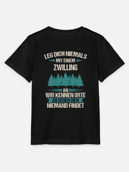 Zwilling Zwillinge Bruder Schwester Spruch - Stanley/Stella Kinder T-Shirt MINI CREATOR - Schwarz