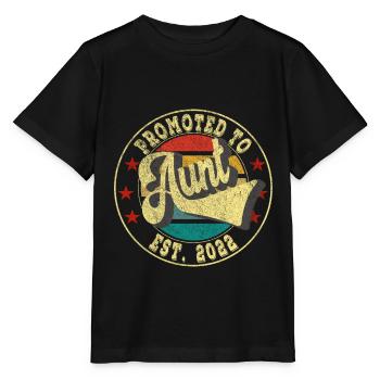 Promoted To Aunt 2022 Pregnancy Announcement Funny - Stanley/Stella Kinder T-Shirt MINI CREATOR  - Schwarz - Vorne - Mikhail (115cm)