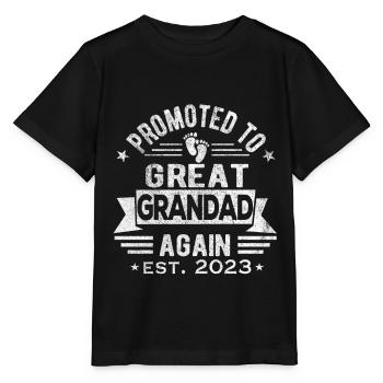 Wieder zum Ur-Opa befördert 2023 Retro Urgroßvater - Stanley/Stella Kinder T-Shirt MINI CREATOR  - Schwarz - Vorne - Mikhail (115cm)