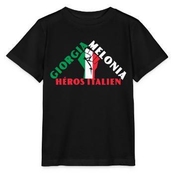 Georgia Meloni Italian Hero - Stanley/Stella MINI CREATOR Kids’ T-Shirt - black - Front - Mikhail (115cm)
