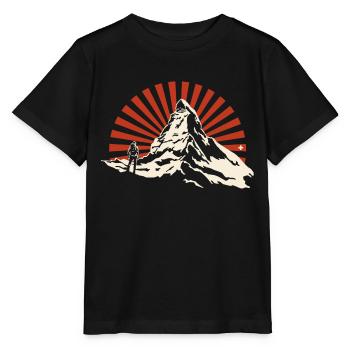 Matterhorn Schweiz Wandern Wanderung Andenken - Stanley/Stella Kinder T-Shirt MINI CREATOR  - Schwarz - Vorne - Mikhail (115cm)