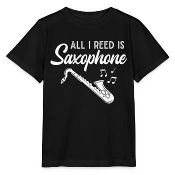 Saxophone Musician Jazz Saxophonist Orchestra - Stanley/Stella MINI CREATOR Kids’ T-Shirt - black - Front - Mikhail (115cm)