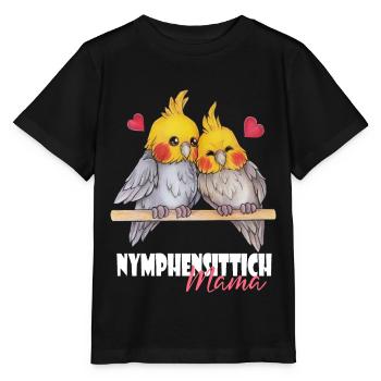 Niedlich Nymphen Geschenk Nymphensittich Mama - Stanley/Stella Kinder T-Shirt MINI CREATOR  - Schwarz - Vorne - Mikhail (115cm)
