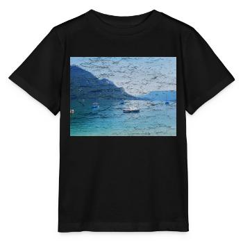 See mit Springmuster , Patina, auf Alt - Stanley/Stella Kinder T-Shirt MINI CREATOR  - Schwarz - Vorne - Mikhail (115cm)