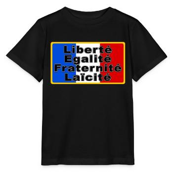 France Drapeau et devise - T-shirt bio MINI CREATOR Stanley/Stella Enfant - noir - Devant - Mikhail (115cm)
