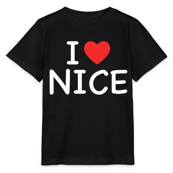 i love nice - j'aime nice - T-shirt bio MINI CREATOR Stanley/Stella Enfant - noir - Devant - Mikhail (115cm)