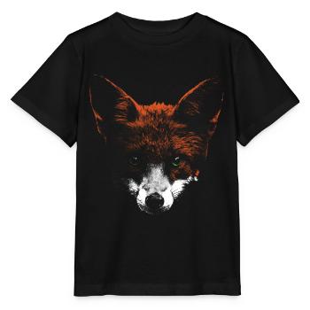 Tête de renard avec museau blanc - T-shirt bio MINI CREATOR Stanley/Stella Enfant - noir - Devant - Mikhail (115cm)