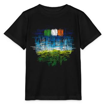 Paysage d'Irlande - T-shirt bio MINI CREATOR Stanley/Stella Enfant - noir - Devant - Mikhail (115cm)