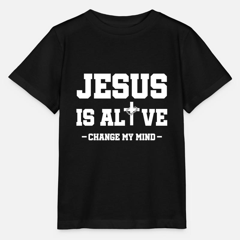 Jesus Is Alive Change My Mind - Stanley/Stella MINI CREATOR Kids’ T-Shirt - black