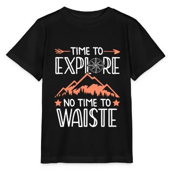 Berge Erkunden Spruch - Stanley/Stella Kinder T-Shirt MINI CREATOR  - Schwarz - Vorne - Mikhail (115cm)