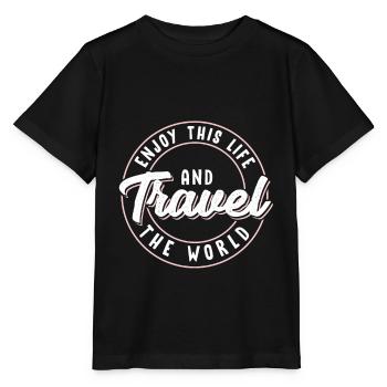 Travel travel saying nature travel - Stanley/Stella MINI CREATOR Kids’ T-Shirt - black - Front - Mikhail (115cm)