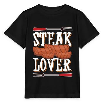 J'aime le steak griller le boeuf à la viande - T-shirt bio MINI CREATOR Stanley/Stella Enfant - noir - Devant - Mikhail (115cm)