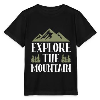 Berge Erkunden Spruch Mountains - Stanley/Stella Kinder T-Shirt MINI CREATOR  - Schwarz - Vorne - Mikhail (115cm)