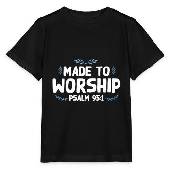 Bibelvers Gebet Glaube Gott - Stanley/Stella Kinder T-Shirt MINI CREATOR  - Schwarz - Vorne - Mikhail (115cm)
