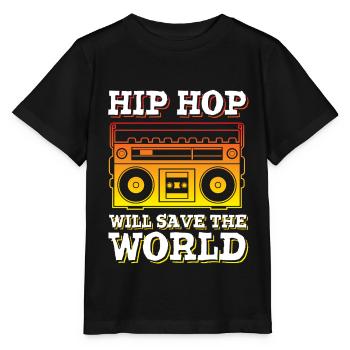 Ghetto blaster Hip Hop - T-shirt bio MINI CREATOR Stanley/Stella Enfant - noir - Devant - Mikhail (115cm)