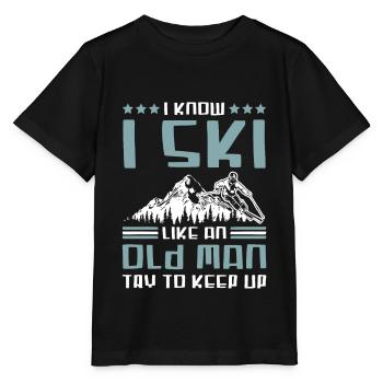 ski old man - Stanley/Stella MINI CREATOR Kids’ T-Shirt - black - Front - Mikhail (115cm)